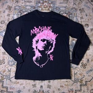 Machine Gun Kelly MGK XX Long Sleeve Graphic T-Shirt Black Pink Punk Medium
